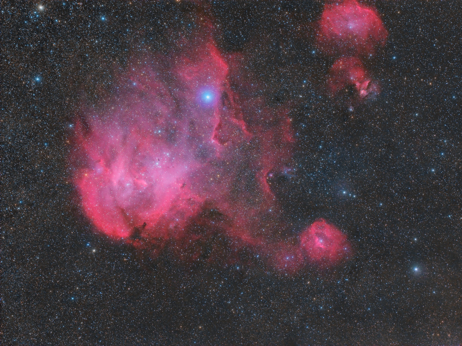 Emission Nebula IC2944 at high resolution